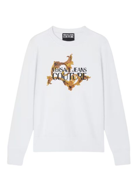 Porcelain Barocco Crystal Sweatshirt VERSACE JEANS COUTURE | sweaters | 79HAIE06 CF00EG03